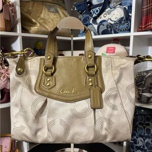 Coach Ashley Dotted Op Art Shoulder Bag